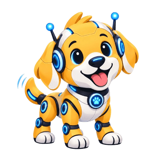 Agent Goldy — Zendoo's original robotic golden retriever mascot